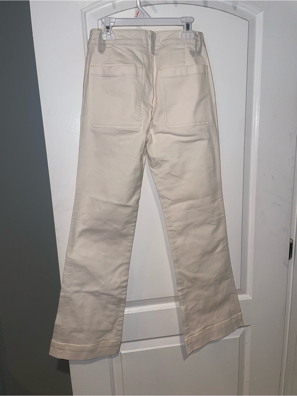 Kerri Rosenthal Brooklyn Cream Wide Leg Jeans Patch Pocket Coconut 🍦Size 25 NWT - Picture 7 of 9